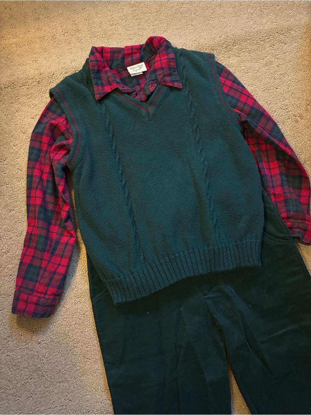 Vintage Rebecca Riggs Original Boys 3-Piece Outfit Perfect for Christmas
